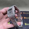 0003 Cartier Santos 40mm White Roman Dial BVF Big Stone Bezel Small Stone Case 4 Rows Band