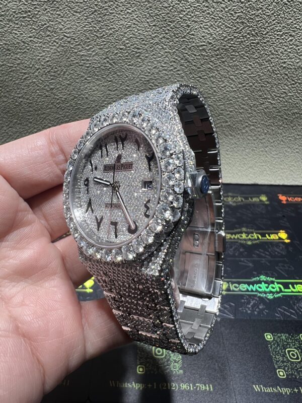 0040 Audemars Piguet Royal Oak 15400 41mm Rose Gold Baguette Dial Small Stone Bezel