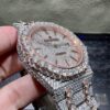 0079 Audemars Piguet Royal Oak 15400 41mm 2tone Rose Gold & White Big Stone Bezel & Case Big Stone Raised Band