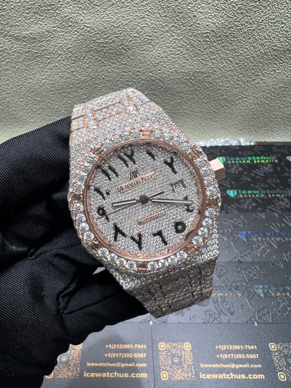 0048 Audemars Piguet 15400 Rose Gold Big Stone Bezel & Case Big Stone Band