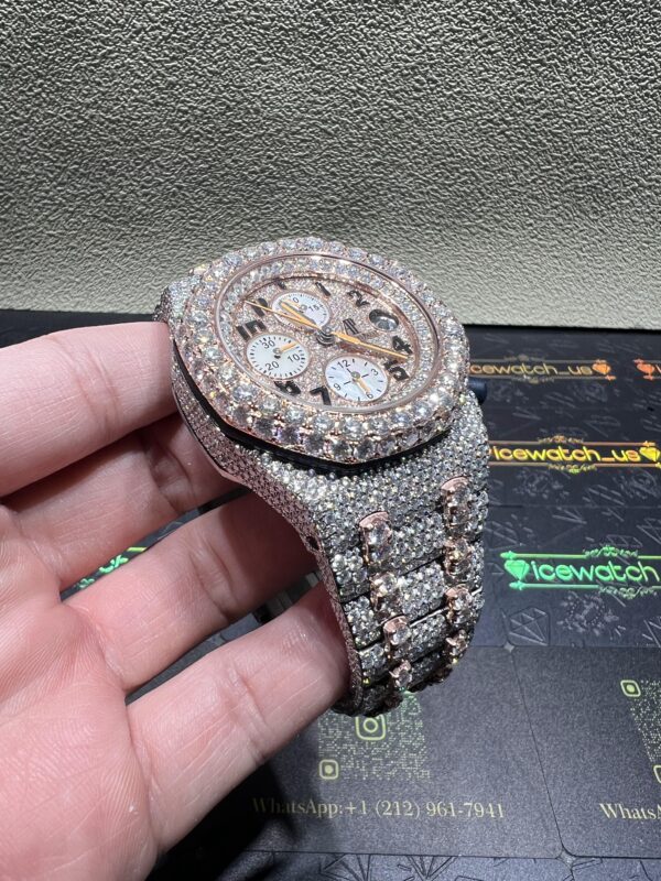 0008 Audemars Piguet Royal Oak Offshore 42mm 2tone Rose Gold & White Big Stone Raised Band