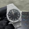 0023 Audemars Piguet Royal Oak 15500 41mm White Plain Black Dial All Small Stones Setting
