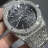 0068 Audemars Piguet Royal Oak 15400 41mm White Plain Black Dial All Small Stones Setting