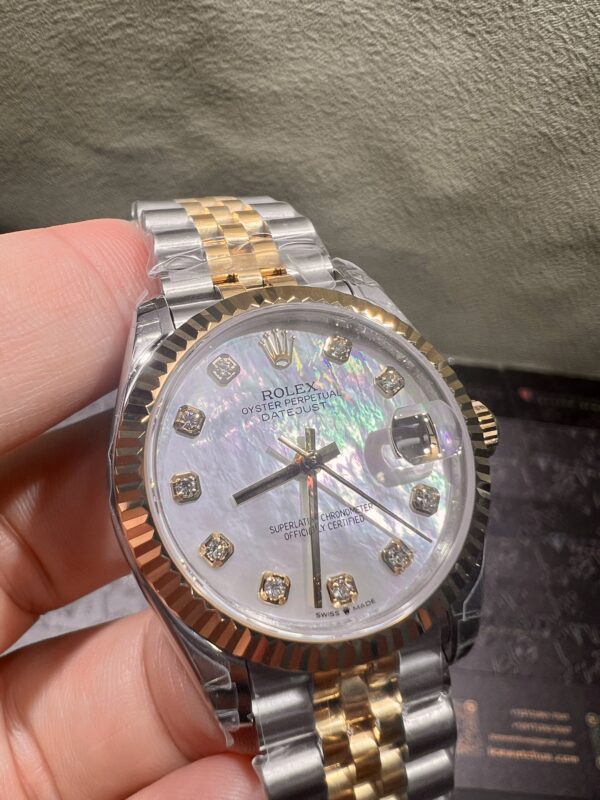 0086 Plain Rolex DateJust 31MM Ladies 904L YG WF MOP Dial Jubilee Band
