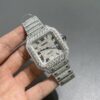 0071 Cartier Santos 40mm White Roman Dial BVF Big Stone Bezel Small Stone Case 4 Rows Quick Release Band