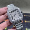 0003 Cartier Santos 40mm White Roman Dial BVF Big Stone Bezel Small Stone Case 4 Rows Band