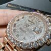 0095 Rolex Daydate 40mm Rose Gold Roman Dial One Row Big Stone Bezel President Band