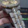 0001 Rolex SkyDweller 42mm 2Tone Yellow Gold & White Big Stone Bezel Baguette Band