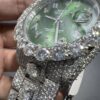 0073 Rolex Datejust 41mm White Customised Green Arabic dial 1 Row Super Big Stone Bezel Oyster Band with Large Stones Protrude