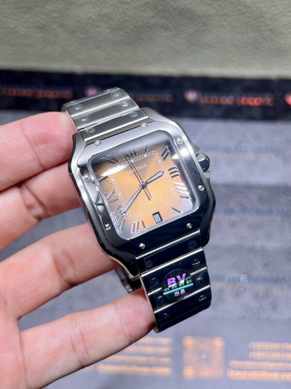 0089 Plain Cartier Santos Mens XL 40MM BVF SSSS Brown Dial