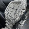 0034 Cartier Santos 40mm White Roman Dial Big Stone Bezel & Case Big Stone Raised Quick Release Band