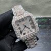 0054 Cartier Santos 40mm 2tone Rose Gold & White Roman Dial Big Stone Bezel & Case Big Stone Raised Quick Release Band