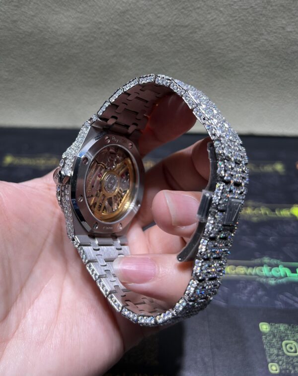 0013 Audemars Piguet 15500 White Big Stone Bezel & Case Big Stone Band