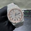 0052 Audemars Piguet Royal Oak 15400 41mm 2tone Rose Gold & White Small Stone Bezel Small Stone Band