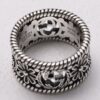 Gucci Double G Floral Wide Band Ring