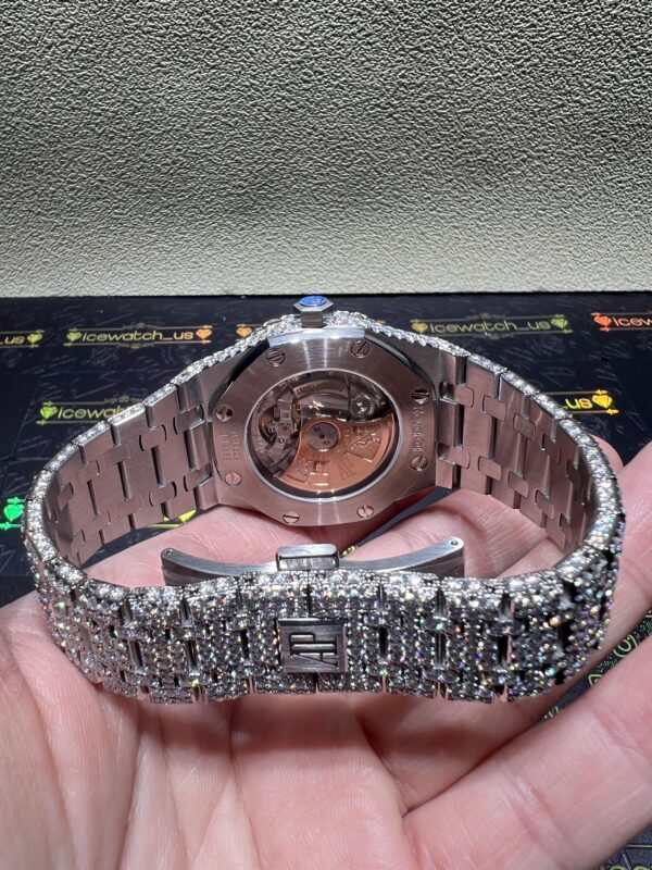 0040 Audemars Piguet Royal Oak 15400 41mm Rose Gold Baguette Dial Small Stone Bezel