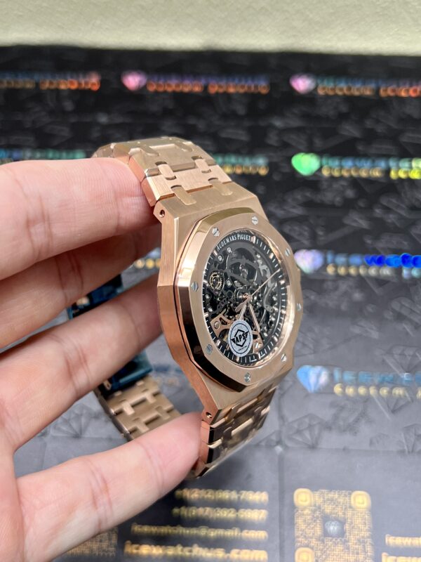 0088-2 Plain AP Royal Oak 15407 RG 41mm Skeleton Dial RG Band 638