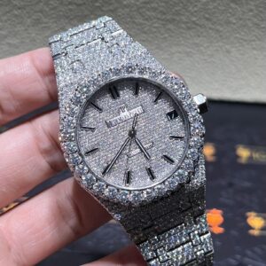 0013 Audemars Piguet 15500 White Big Stone Bezel & Case Big Stone Band