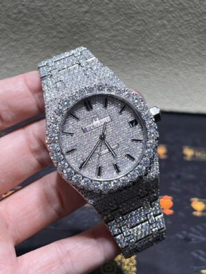 0013 Audemars Piguet 15500 White Big Stone Bezel & Case Big Stone Band