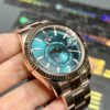 0087 Plain Rolex Sky-Dweller 42MM RG Green Dial Oyster Band