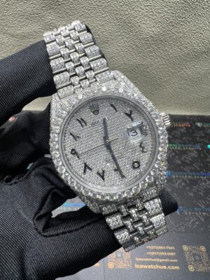 0020 Rolex Datejust 41mm White Arabic Dial 2 Rows Bezel Jubilee Band