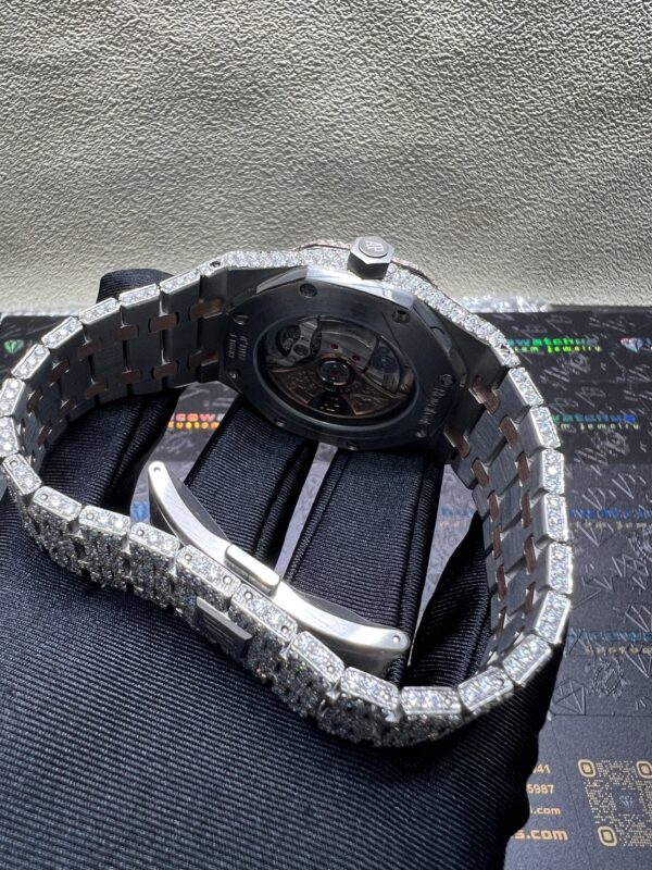 0052 Audemars Piguet Royal Oak 15400 41mm 2tone Rose Gold & White Small Stone Bezel Small Stone Band