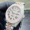0049 Rolex Datejust 41mm 2tone Rose Gold & White Roman Dial 2 Rows Bezel Jubilee Band