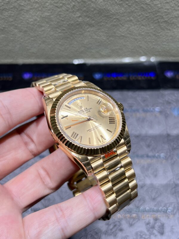 0083 Plain Rolex DayDate 40MM YG Dial Roma Marker President Band (Tungsten Heavy Version 170g)