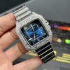 0097 Cartier Santos 40mm White Roman Blue Plain Dial BVF Quick Release Band