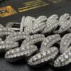 22mm 23in 925Silver Moissanite Cuban chain