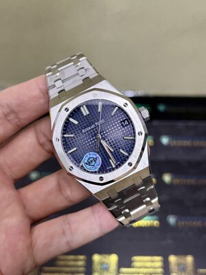 0088 Plain AP Royal Oak 15500 41mm Blue Textured Dial SS Band