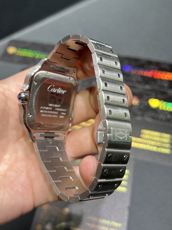 0097 Cartier Santos 40mm White Roman Blue Plain Dial BVF Quick Release Band