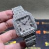 0002 Cartier Santos 40mm White Roman Dial BVF Big Stone Bezel & Case 3 Rows Band