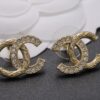 Chanel Half-Diamond Double C Stud Earrings