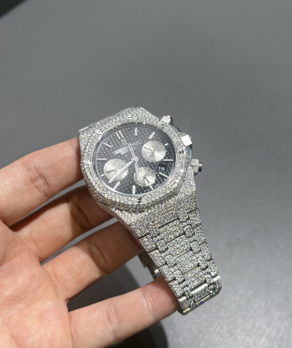 0067 Audemars Piguet Royal Oak Chrono 26331 41mm Plain Black Dial Small Stone Bezel & Case
