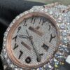 0029 Audemars Piguet Royal Oak 15400 41mm 2tone Rose Gold & White Arabic Dial Big Stone Bezel & Case & Raised Band