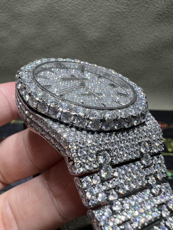 0013 Audemars Piguet 15500 White Big Stone Bezel & Case Big Stone Band
