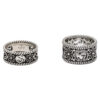 Gucci Double G Floral Wide Band Ring