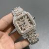 0072 Cartier Santos 40mm 2tone Rose Gold & White Roman Dial Big Stone Bezel Small Stone Case Big Stone Raised Quick Release Band