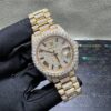 0042 Rolex Daydate 40mm Yellow Gold Two Rows Stone Bezel President Band