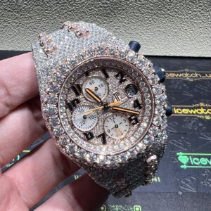 0008 Audemars Piguet Royal Oak Offshore 42mm 2tone Rose Gold & White Big Stone Raised Band