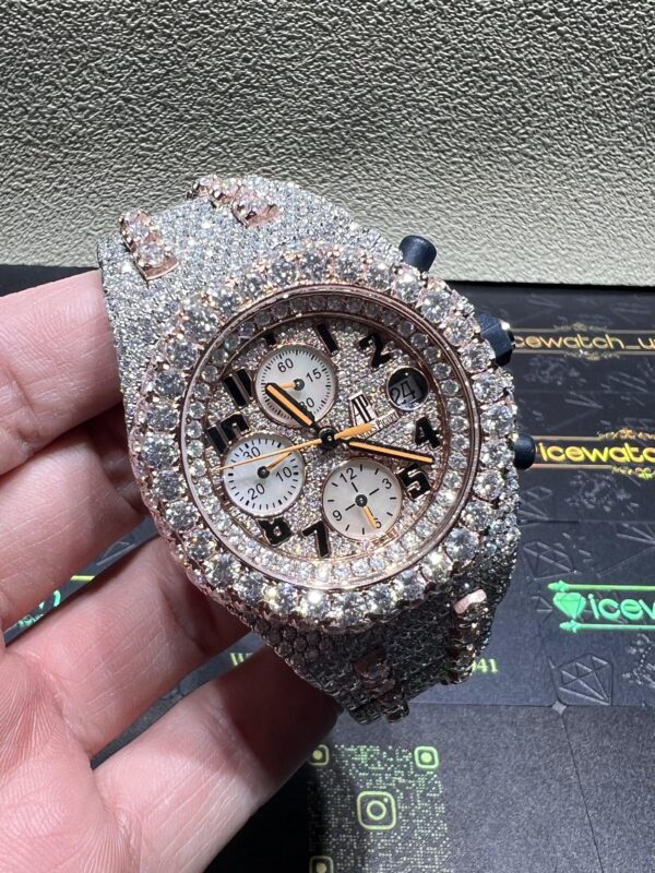0008 Audemars Piguet Royal Oak Offshore 42mm 2tone Rose Gold & White Big Stone Raised Band