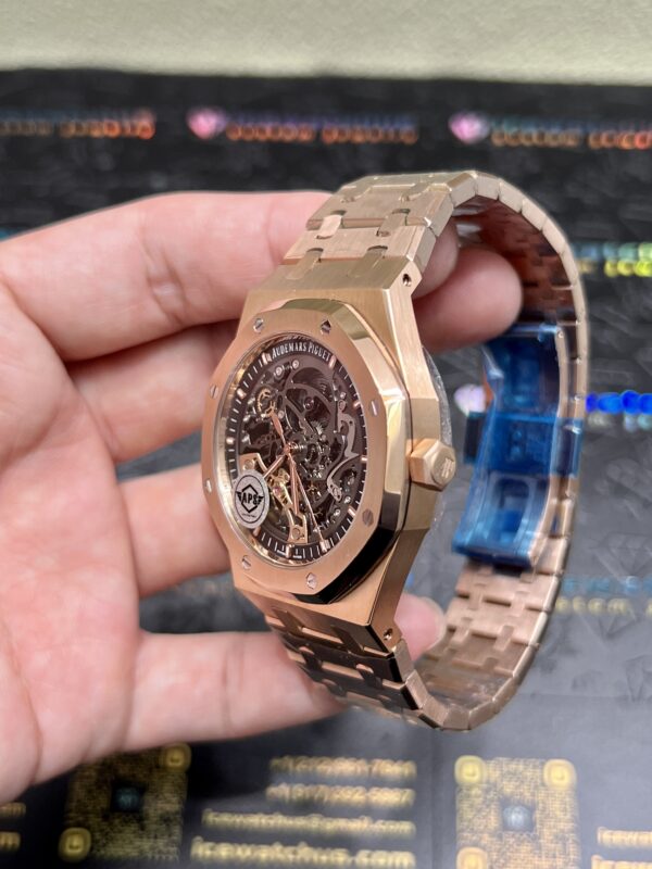 0088-2 Plain AP Royal Oak 15407 RG 41mm Skeleton Dial RG Band 638