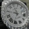 0016 Rolex Datejust 41mm White Roman Dial 1 Row Big Stone Bezel Oyster Band