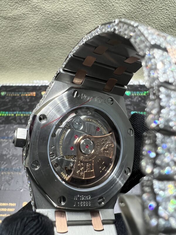 0052 Audemars Piguet Royal Oak 15400 41mm 2tone Rose Gold & White Small Stone Bezel Small Stone Band