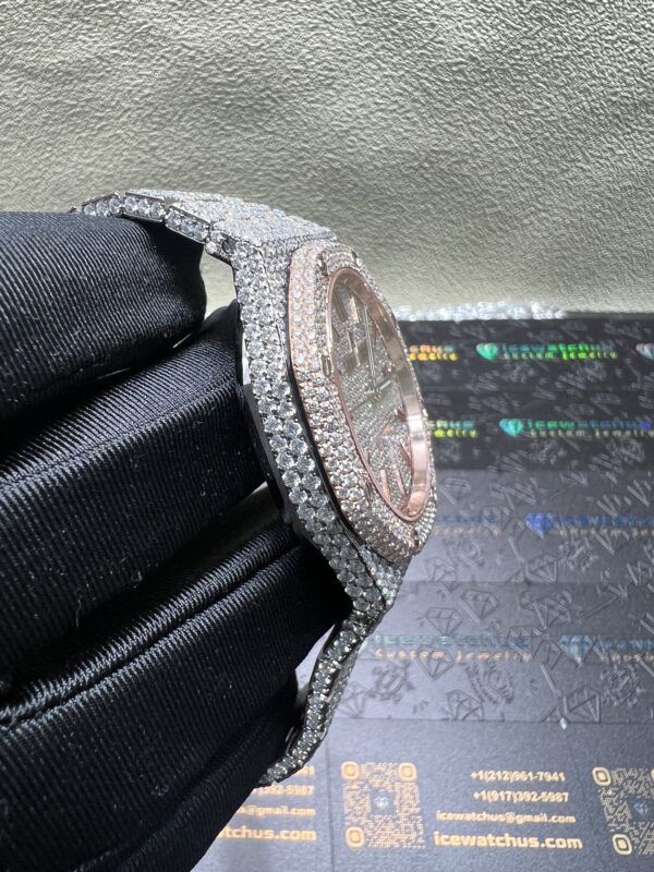 0052 Audemars Piguet Royal Oak 15400 41mm 2tone Rose Gold & White Small Stone Bezel Small Stone Band