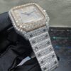 0035 Cartier Santos 40mm 2tone Yellow Gold & White Roman Dial Big Stone Bezel & Case Big Stone Quick Release Band