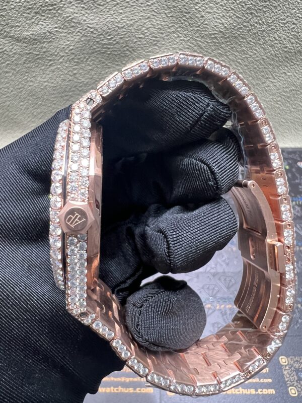 0048 Audemars Piguet 15400 Rose Gold Big Stone Bezel & Case Big Stone Band