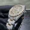 0053 Rolex Datejust 41mm 2tone Yellow Gold & White Roman Dial 1 Row Big Stone Bezel Oyster Band