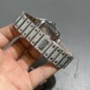0071 Cartier Santos 40mm White Roman Dial BVF Big Stone Bezel Small Stone Case 4 Rows Quick Release Band